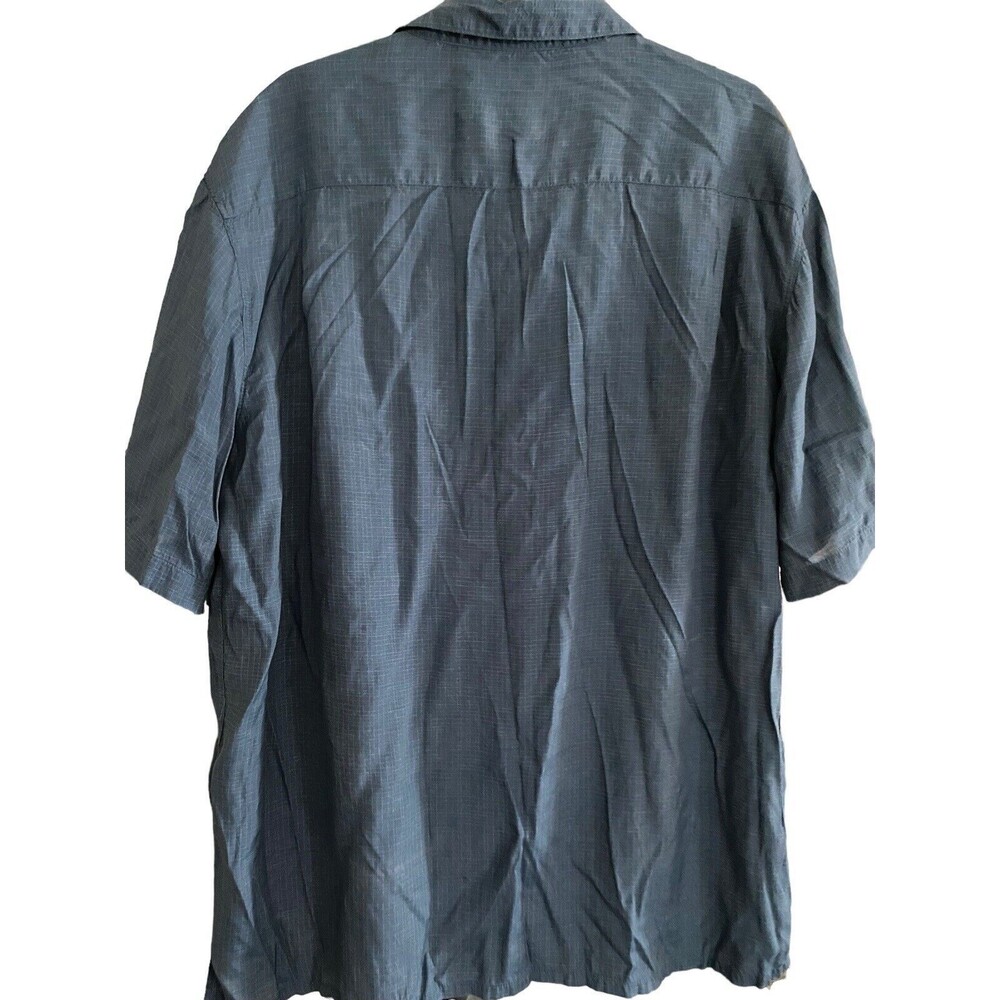 Pronto‎ Uomo Button Up Shirt Mens XL Large Blue Tropical Hawaiian Short Sleeve - Picture 6 of 11